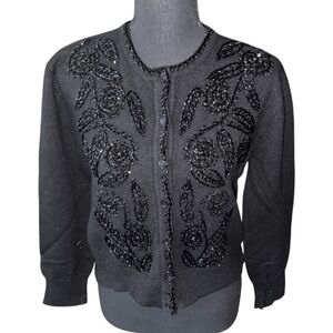 Vintage Liz Claiborne Collection cardigan wool beaded  Sweater